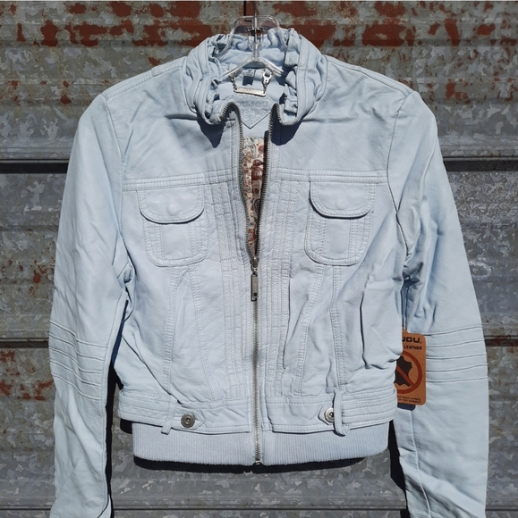 Jou Jou Baby Blue Leather Jacket - Picture 16 of 16